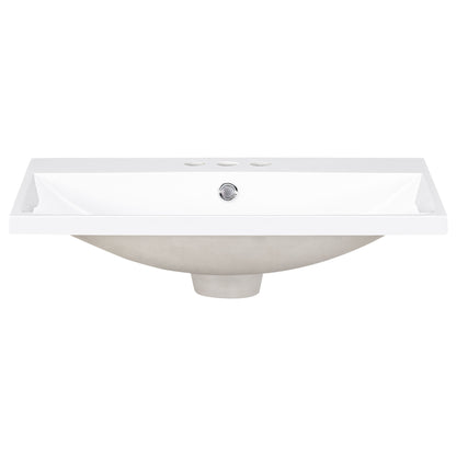 24" Bathroom Vanity Top Only, White Basin, 3-Faucet Holes, 4" Faucet Available, Ceramic