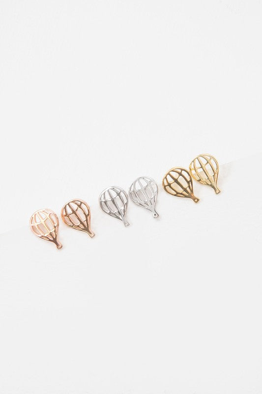 Hot Air Balloon Earrings 18K Rose & 24K Gold