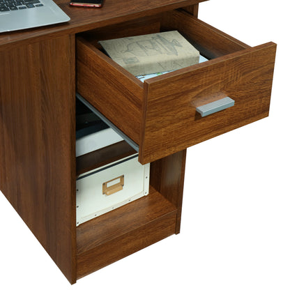 Techni Mobili Modern Office Desk with Hutch, Oak