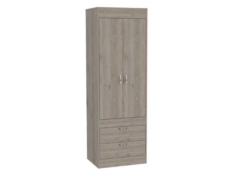 Willow Grove 2-Drawer Armoire Light Gray