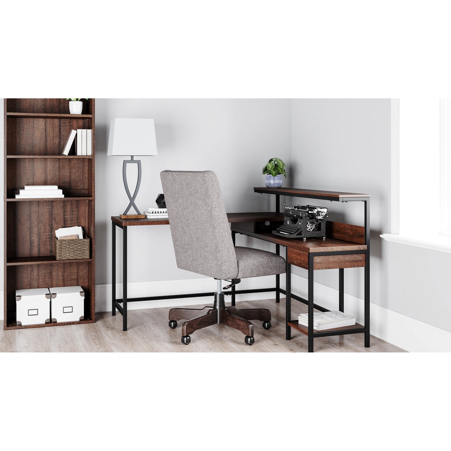 Ashley Camiburg Casual Home Office L-Desk with Storage H283-24