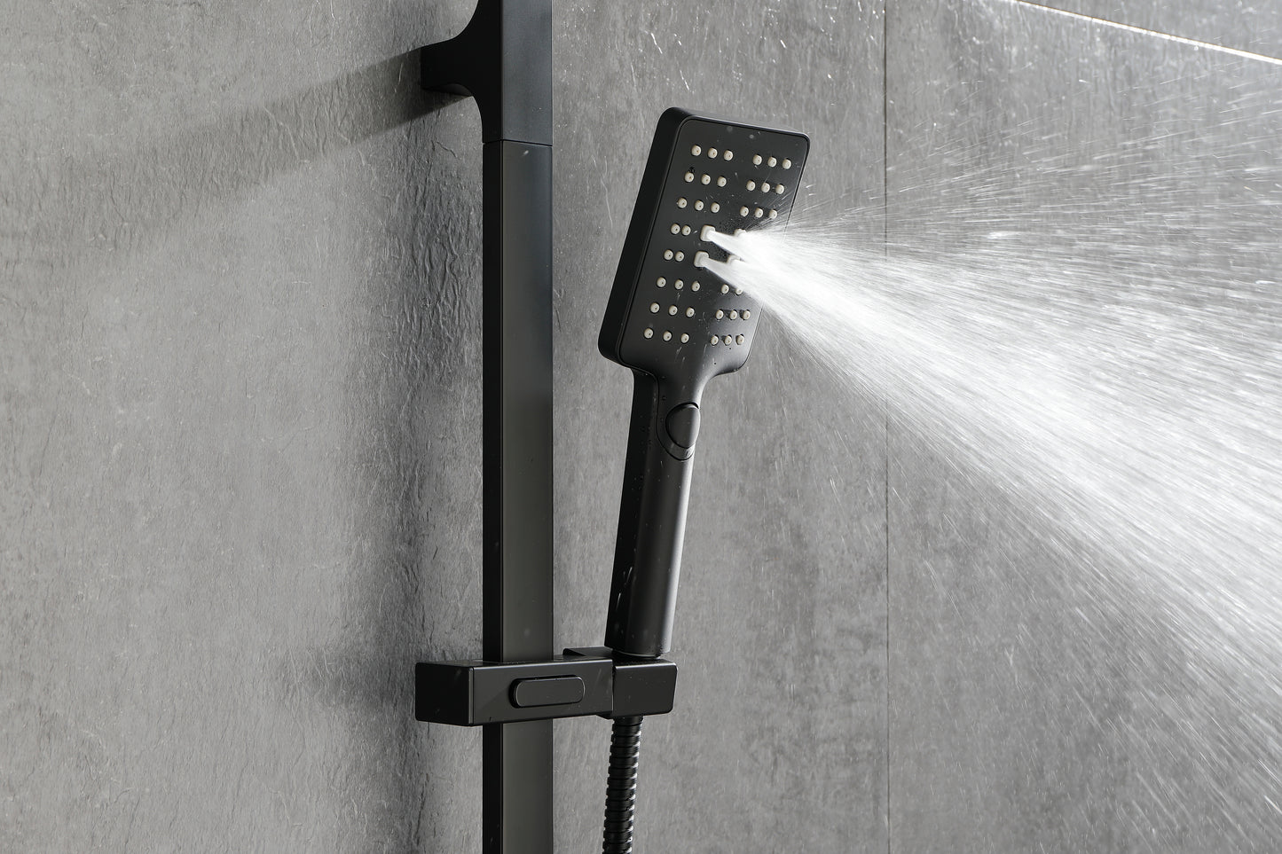 Wall Mounted Waterfall Rain Shower System With 3 Body Sprays & Handheld Shower   Series Dual Function Pressure Balanced Shower System with Integrated Volume Control, Shower Head, and Hand Shower