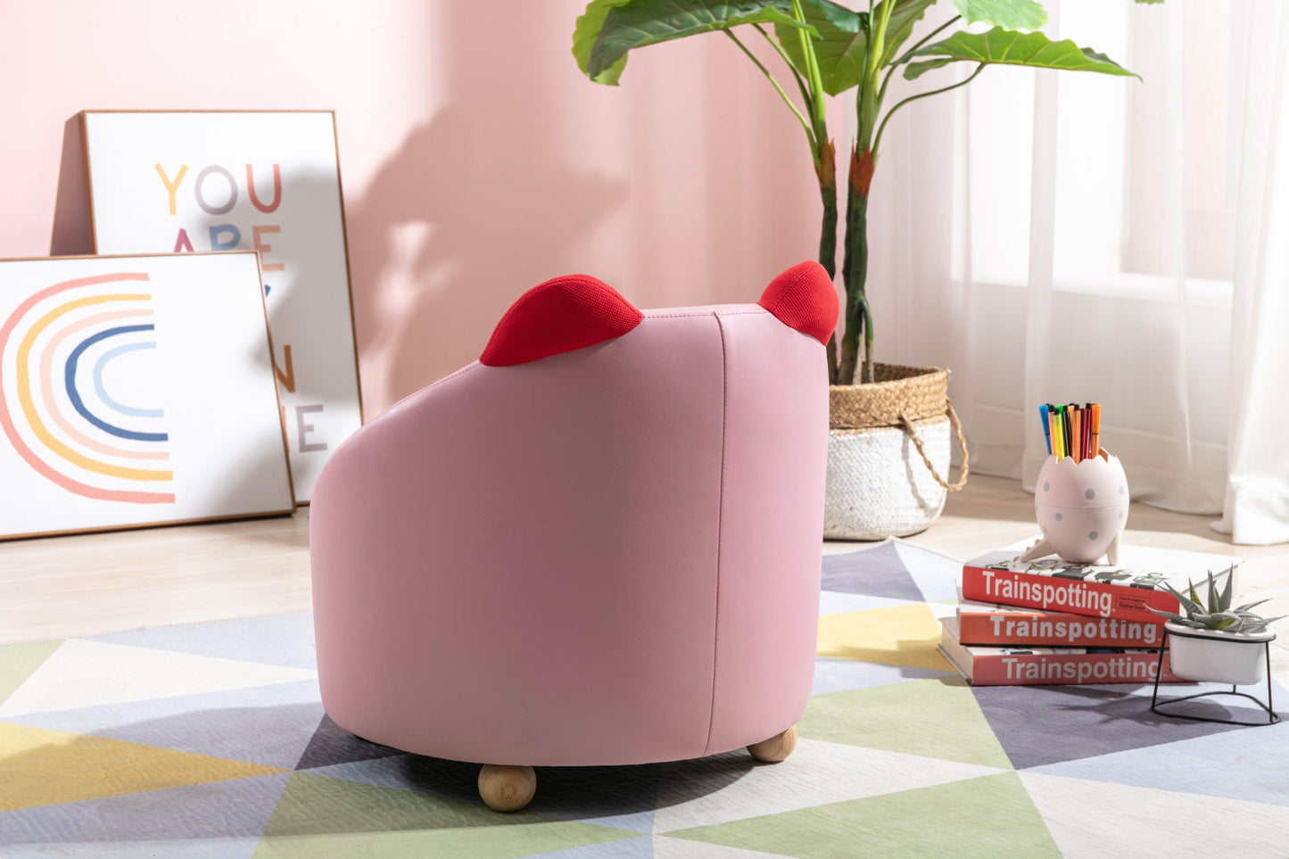 Beautiful Kids Chair 1pc Cat Pink