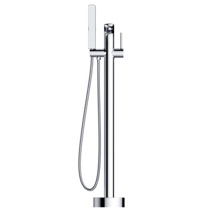 2 Spouts With Hand Shower Double Handle Floor Mounted Clawfoot Freestanding Faucet, Tub Faucet,Chrome