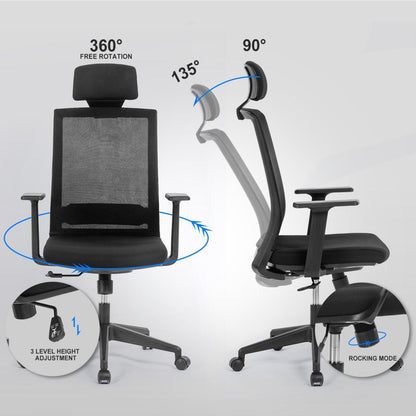 Vanbow.Height adjustable/pressure resistant/breathable office net chair