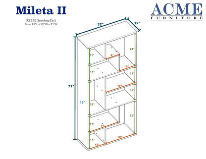 ACME Mileta II Bookshelf in Black & Walnut 92358