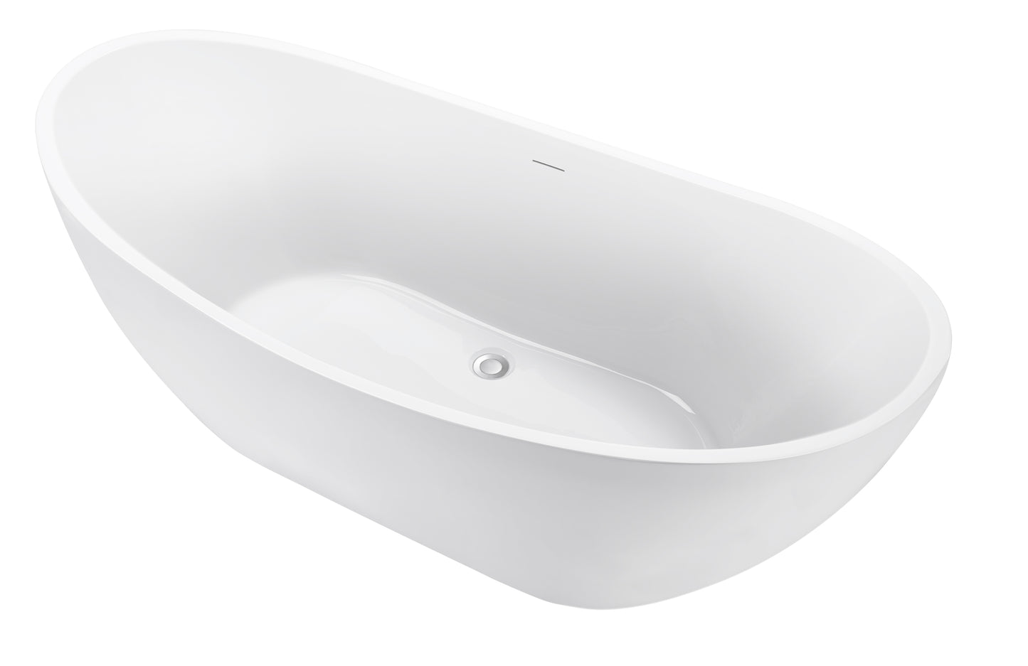 62" 100% Acrylic Freestanding Bathtub，Contemporary Soaking Tub，white Bathtub