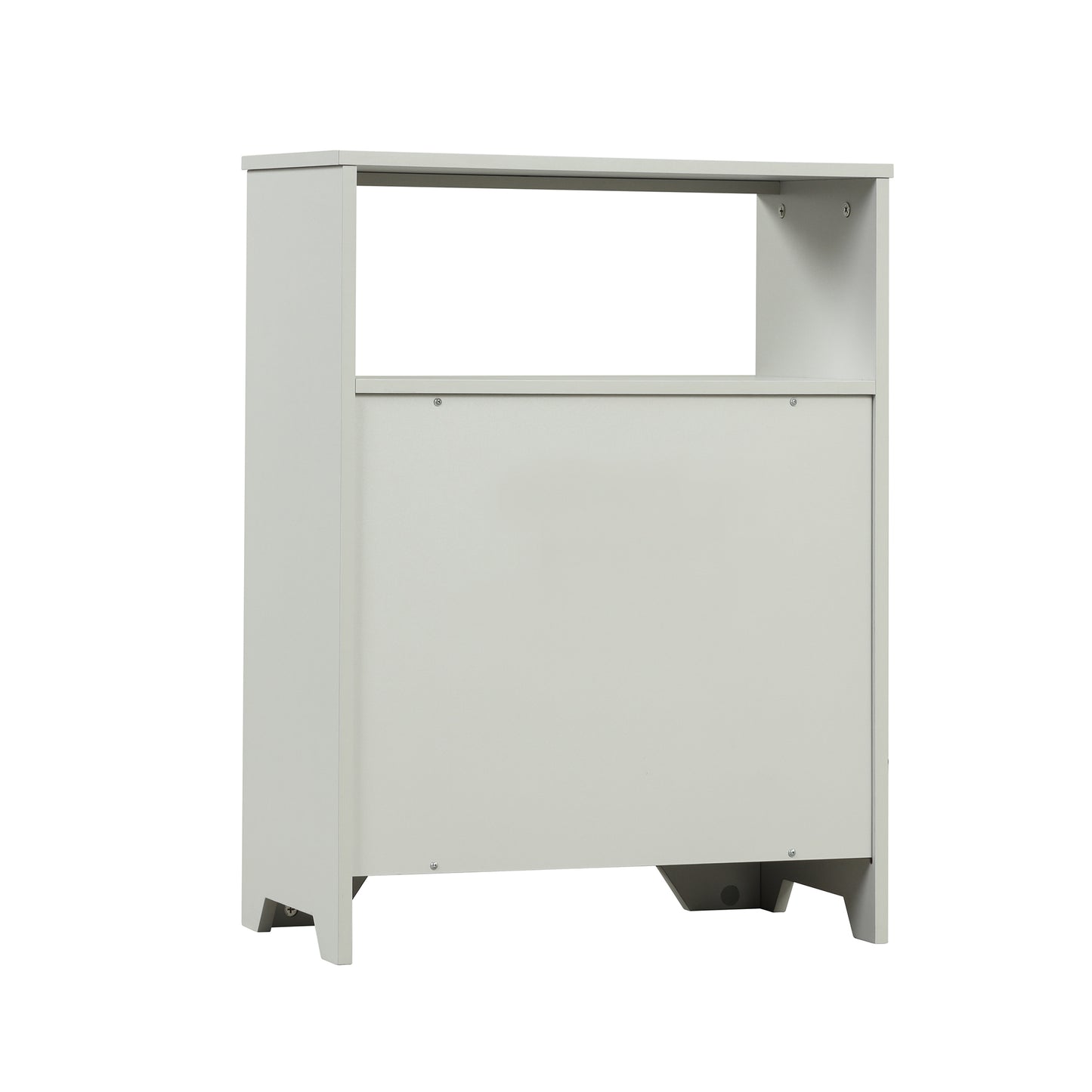 Grey Bathroom Storage Cabinet with Adjustable Shelves, Freestanding Floor Cabinet for Home Kitchen, Easy to Assemble