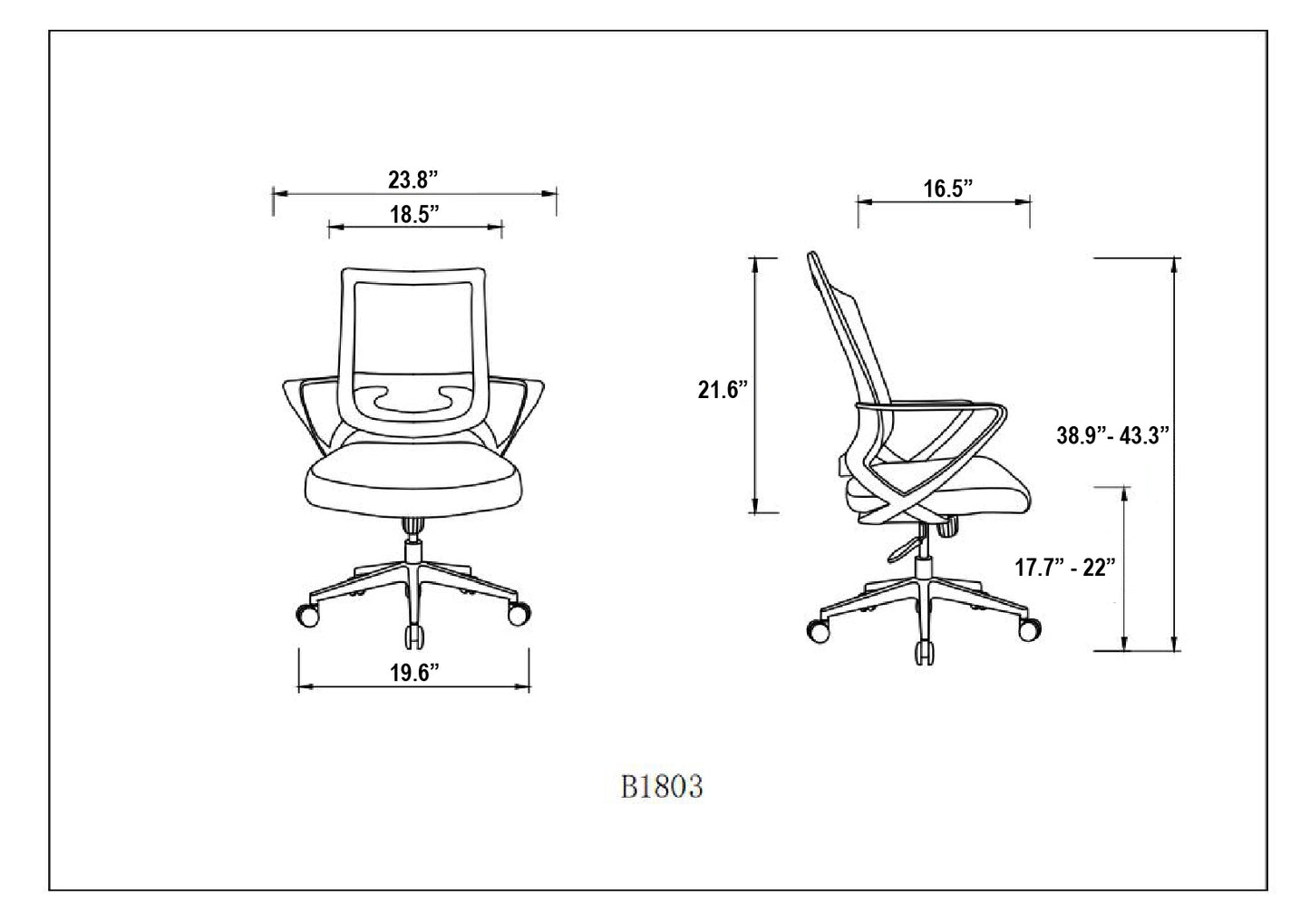 Ardamore Fixed Armrest Adjustable Height Swivel Office Chair Black Wengue and Smokey Oak