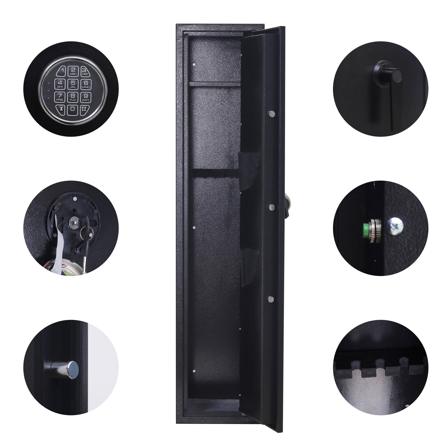 Gun Safe, Rifle Safe  Gun Storage Cabinet（4-5 Rifle and 2 Pistol） with Digital Keypad Lock,Quick Access Electronic Firearm Gun Security Cabinet,Black