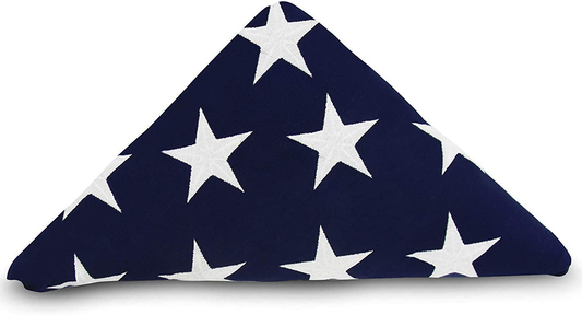 Memorial Flag American US Flag 5x9.5 Foot Heavy Duty Cotton for Veteran - Embroidered Stars and Sewn Stripes by The Military Gift Store