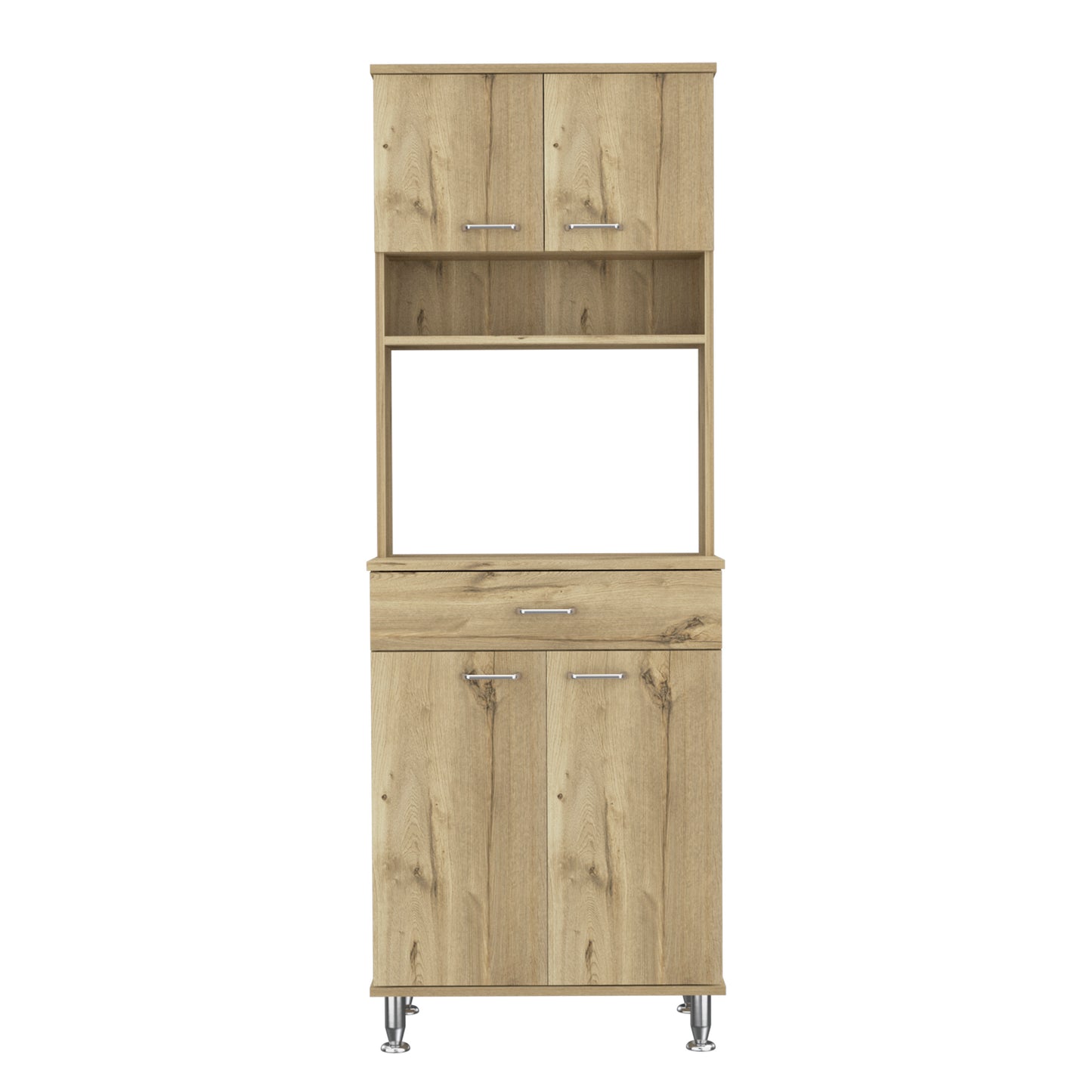 Santa Maria 1-Drawer 1-Shelf Area Pantry with Adjustable Metal Legs Light Oak