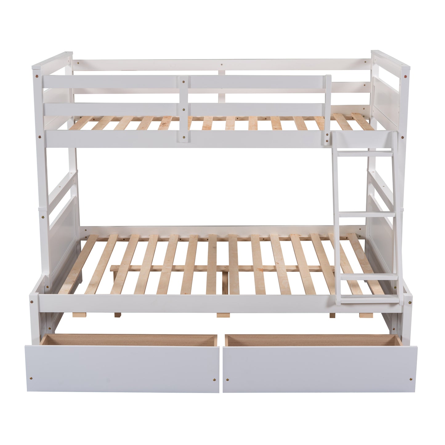 Twin over Full Bunk Bed with Storage - White(OLD SKU :LP000022AAK)