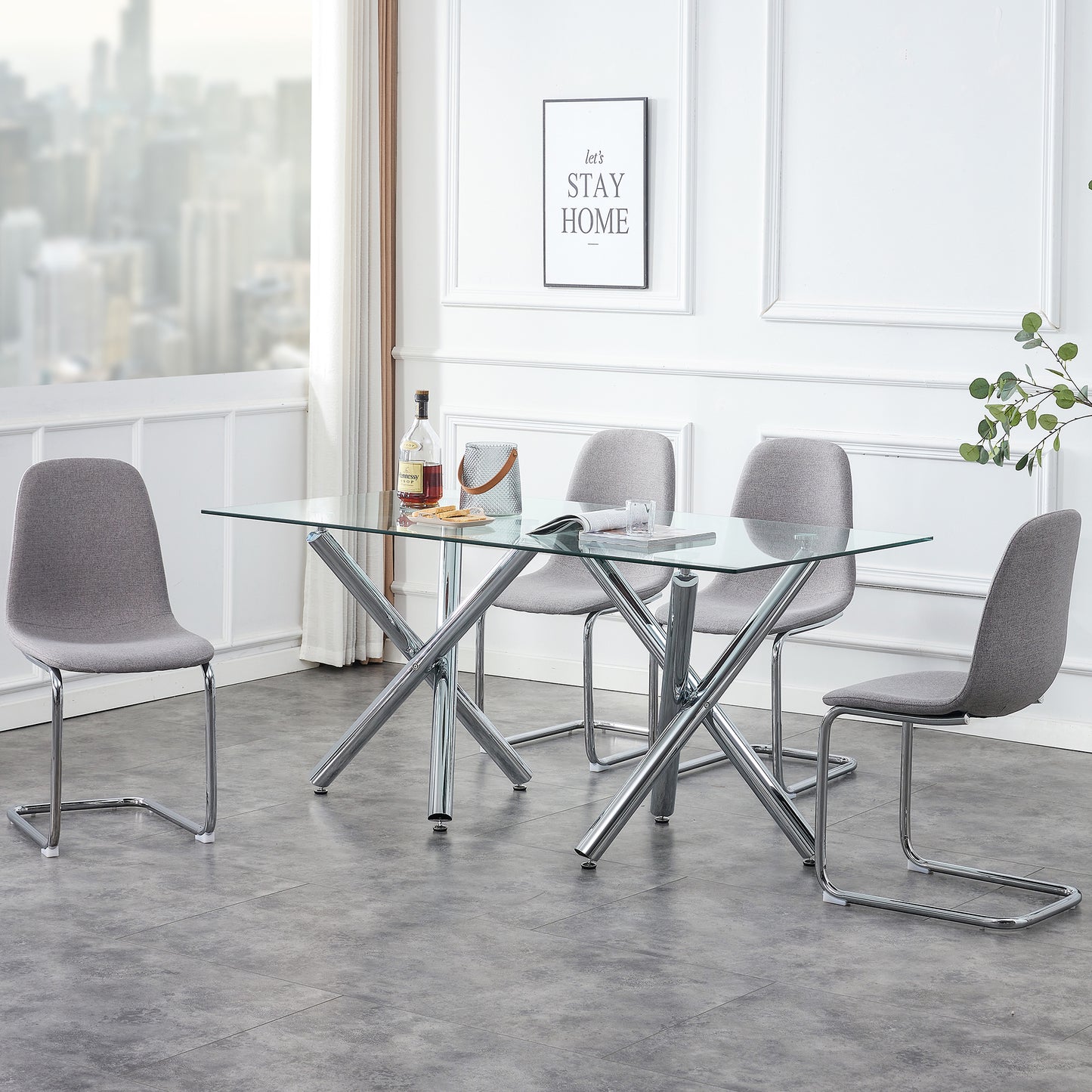 Dining Chairs Set of 4,Spoon shape Modern Style Dining Kitchen Room Upholstered Side Chairs， Accent Chairs with Soft Linen Fabric Cover Cushion Seat and plating Metal Legs Dark Grey office chair