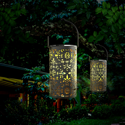 Solar Outdoor Sensing Lights Set of 4, Retro Garden Chandelier Portable Lantern IP65 Waterproof suitable for Terrace Courtyard Garden Balcony Pergola