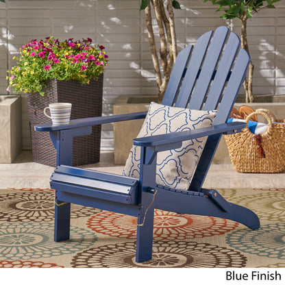 Outdoor foldable solid wood ADIRONDACK chair dark blue