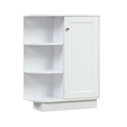 Open Style Shelf Cabinet with Adjustable Plates Ample Storage Space Easy to Assemble, White