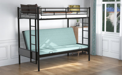 Twin over Full Metal Bunk Bed, Multi-Function,Black(OLD SKU:MF193079AAB)