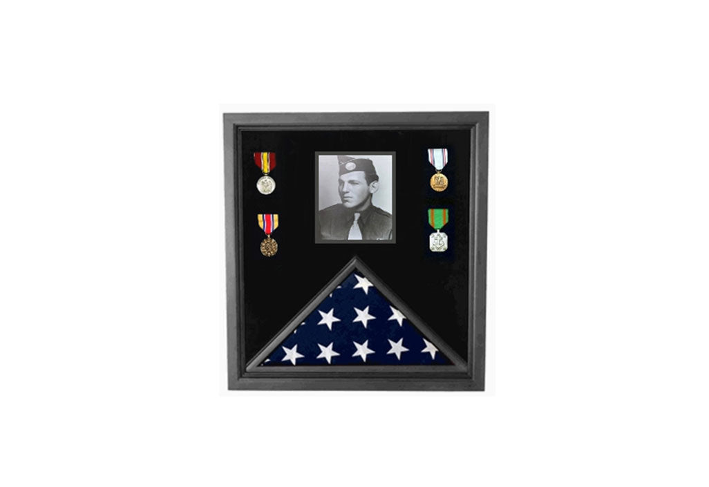 5 ‘x 8’ American flag and photo display case for large American flag and photos by The Military Gift Store