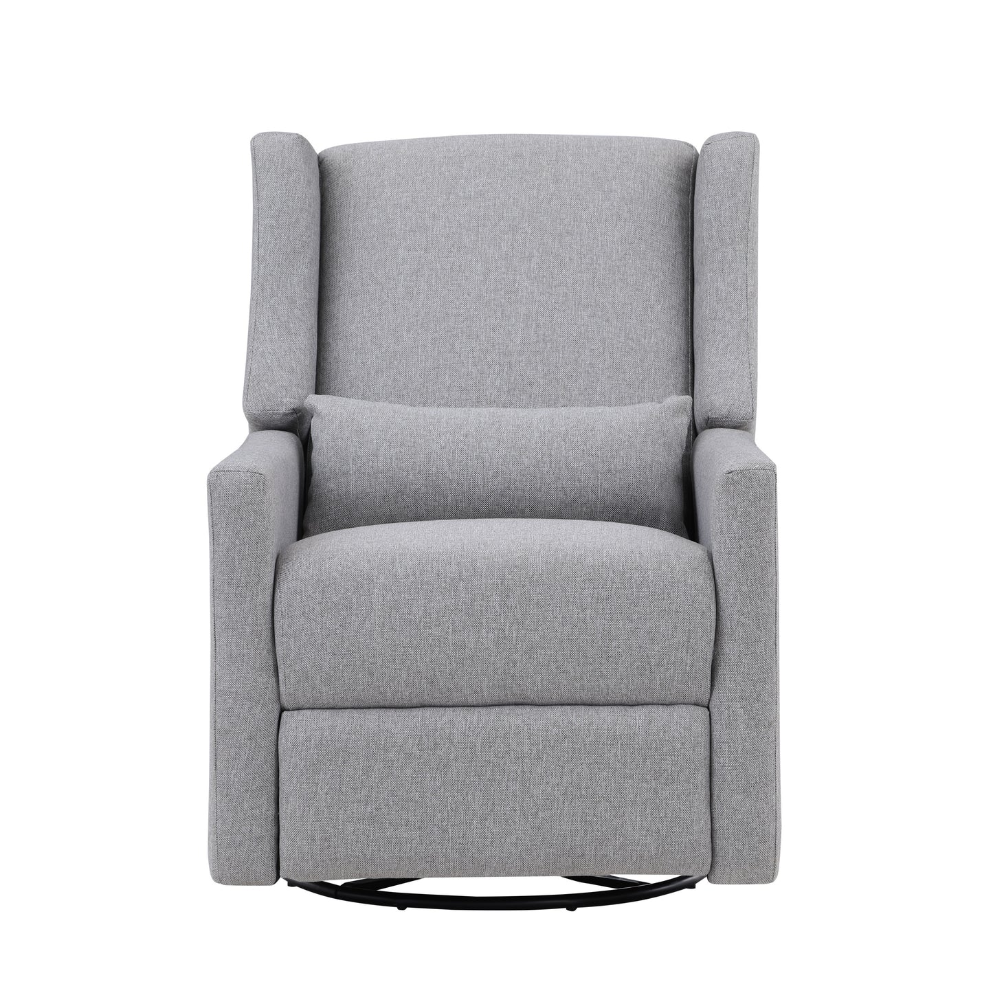 Pronto Swivel Glider Recliner with Pillow Rich Gray Fabric