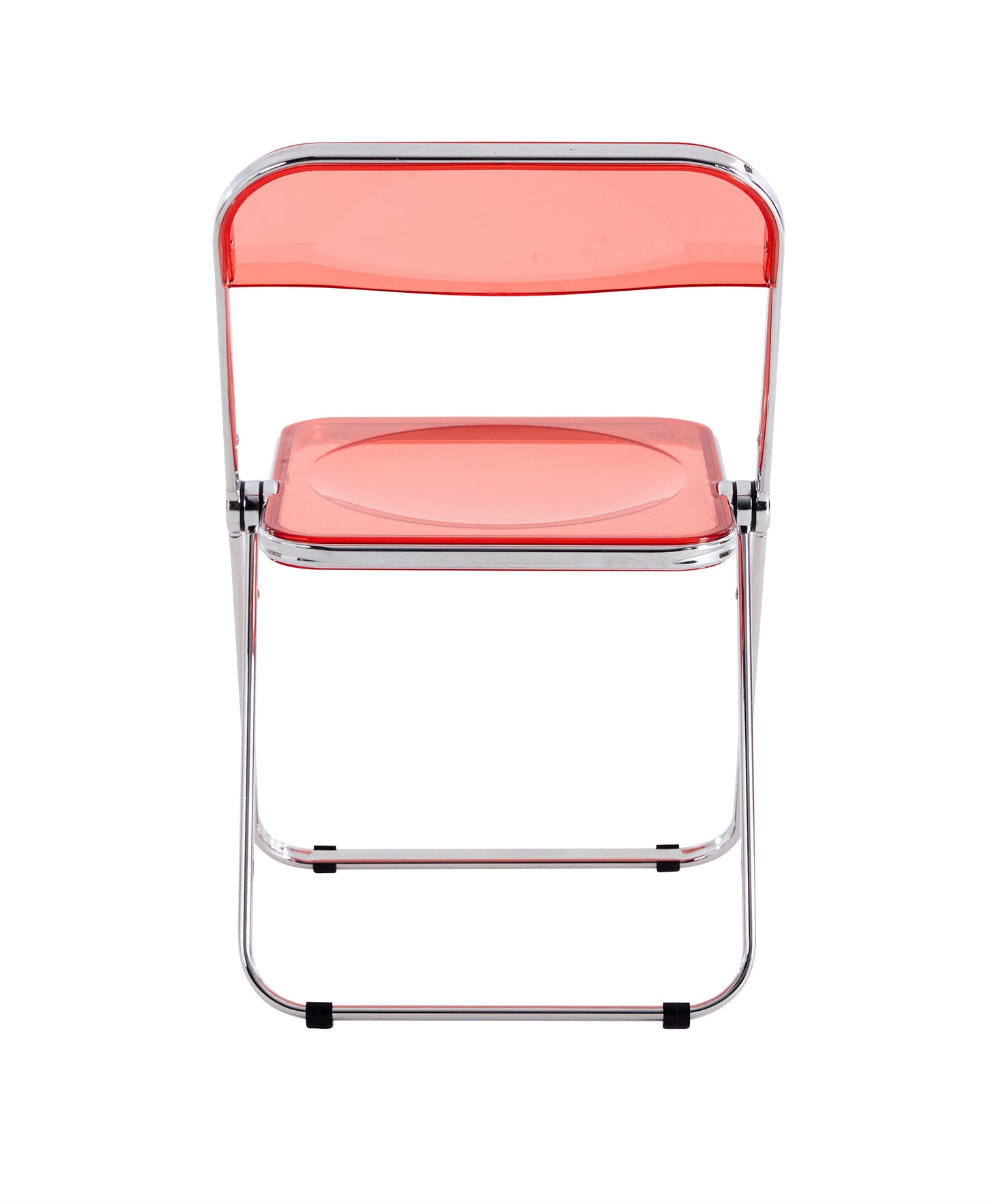 RED Clear Transparent Folding Chair Chair Pc Plastic Living Room Seat