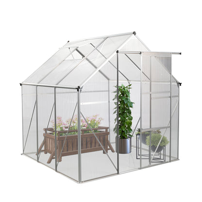 Polycarbonate Greenhouse Raised Base and Anchor Aluminum Heavy Duty Walk-in Greenhouses for Outdoor Backyard in All Season