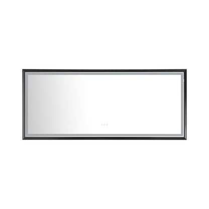 Super Bright Led Bathroom Mirror with Lights,  Lighted Vanity Mirrors for Wall, 
Anti Fog Dimmable 
with 2Pack ， Matte Shell Glass Rectangular Vessel Bathroom Sink in Black with Faucet and Pop-Up