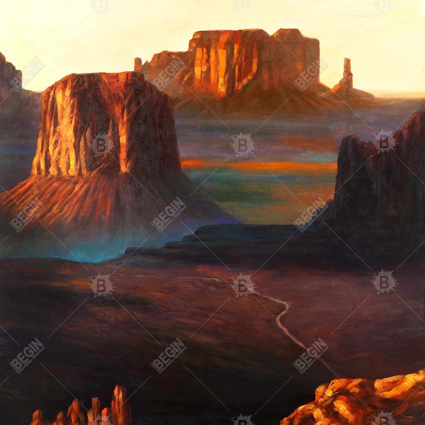 Monument valley tribal park in arizona - 32x32 Print on canvas