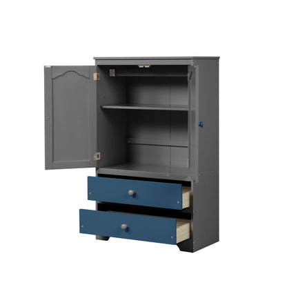 PRACTICAL SIDE CABINET FOR TWO TONE NAVY BLUE WITH GRAY COLOR