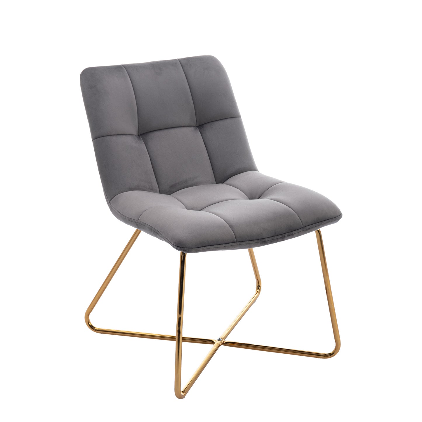 HengMing Velvet Accent Chair Retro Leisure Lounge Chair Mid Century Modern Chair Vanity Chair for Living Room Bedroom with Gold Metal Legs Salmon gray 1 PCS