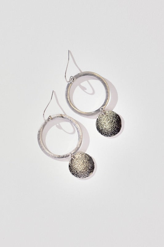 CIRCLE AND DROP EARRING