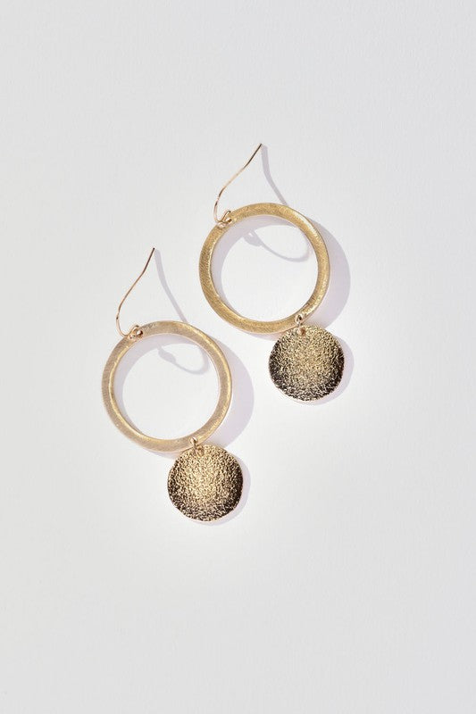 CIRCLE AND DROP EARRING