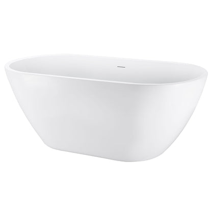 59" 100% Acrylic Freestanding Bathtub，Contemporary Soaking Tub，white Bathtub