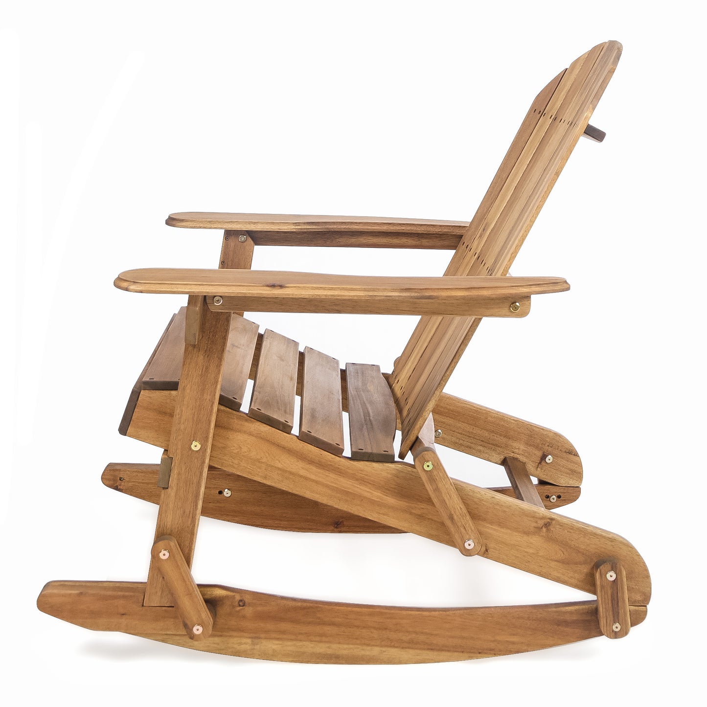 Vivian Outdoor Acacia Adirondack Rocking Chair Natural Wood