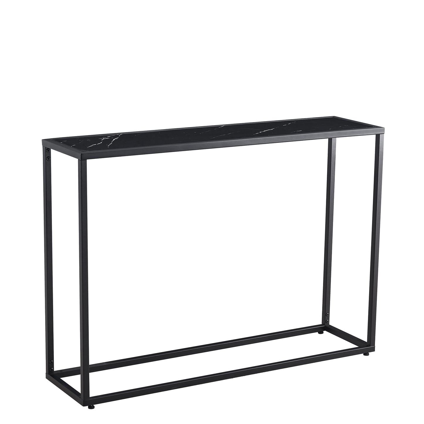 D&N Console Talbe Minimalist Porch Table Sofa sidetable, MDF boards, metal frame , Rectangle shape, Black,41.73''L 11.2''W 29.92''H