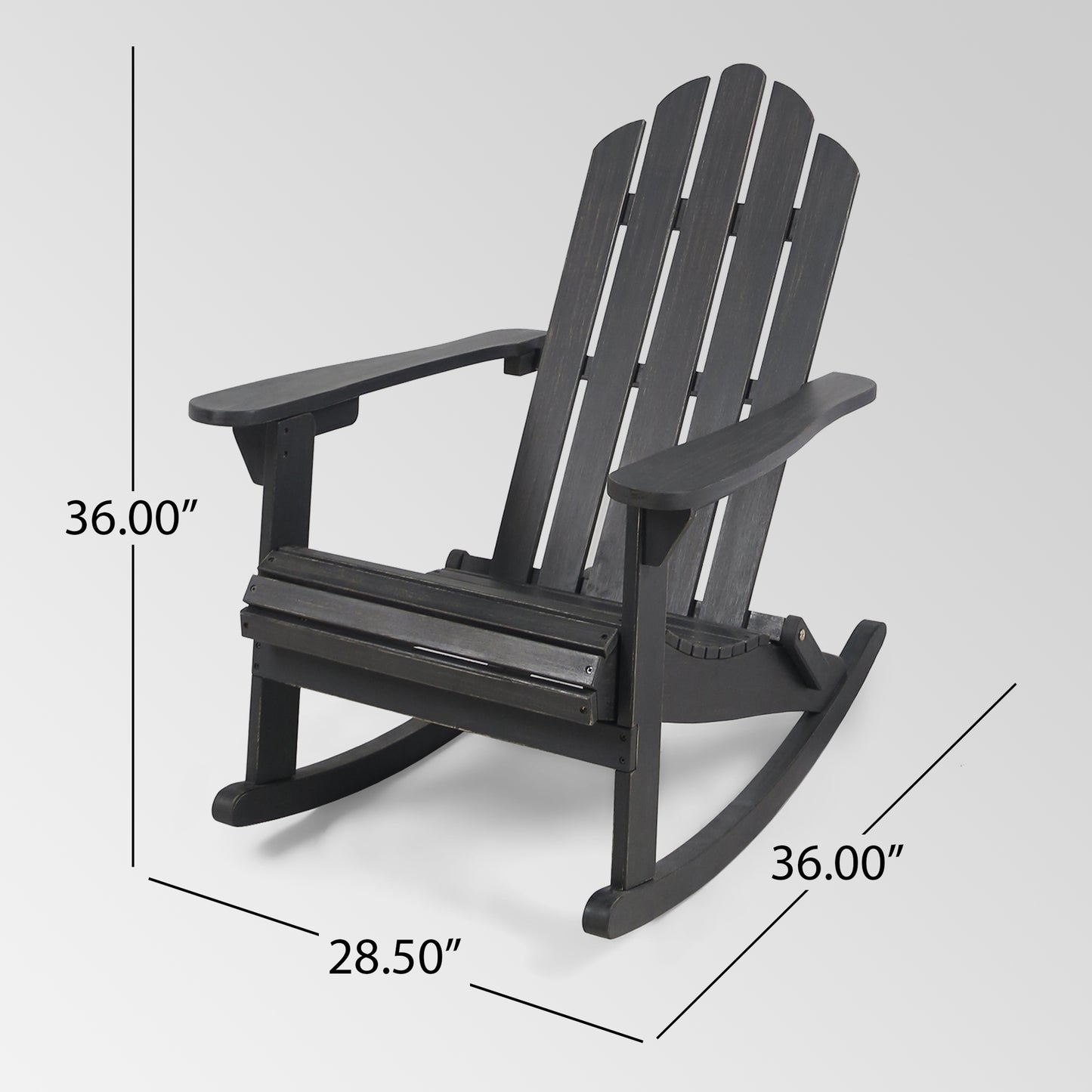 Outdoor lounging hollywood adirondack gray rocking chair