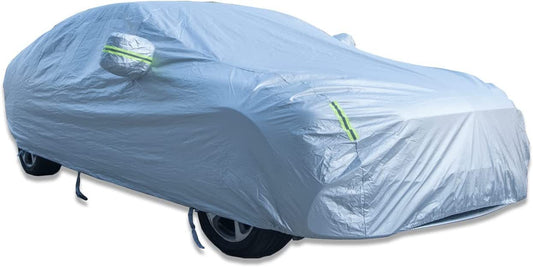 Car Cover Waterproof All Weather,6-Layer Heavy Duty Outdoor Cover for Sedans ,Waterproof, UV Protection, Anti-Scratch Protective Lining (Sedan （195-204" Long)