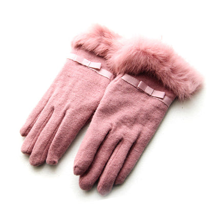 Kitten Mittens Faux Fur Lining Touch Smart Gloves by VistaShops