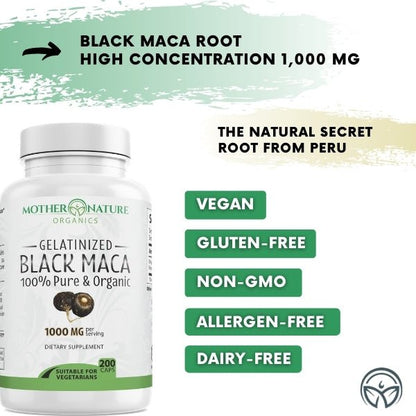Black Maca Capsules by Mother Nature Organics