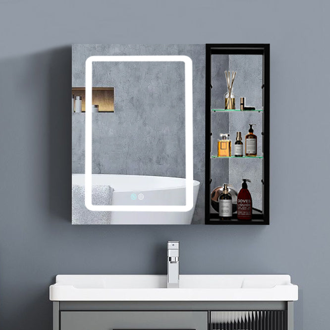 30x30 Inch Bathroom Medicine Cabinets Surface Mounted Cabinets With Lighted Mirror Left Defogging, Small Cabinet No Door