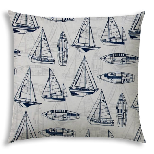 RUMMY Navy Indoor/Outdoor Pillow - Sewn Closure