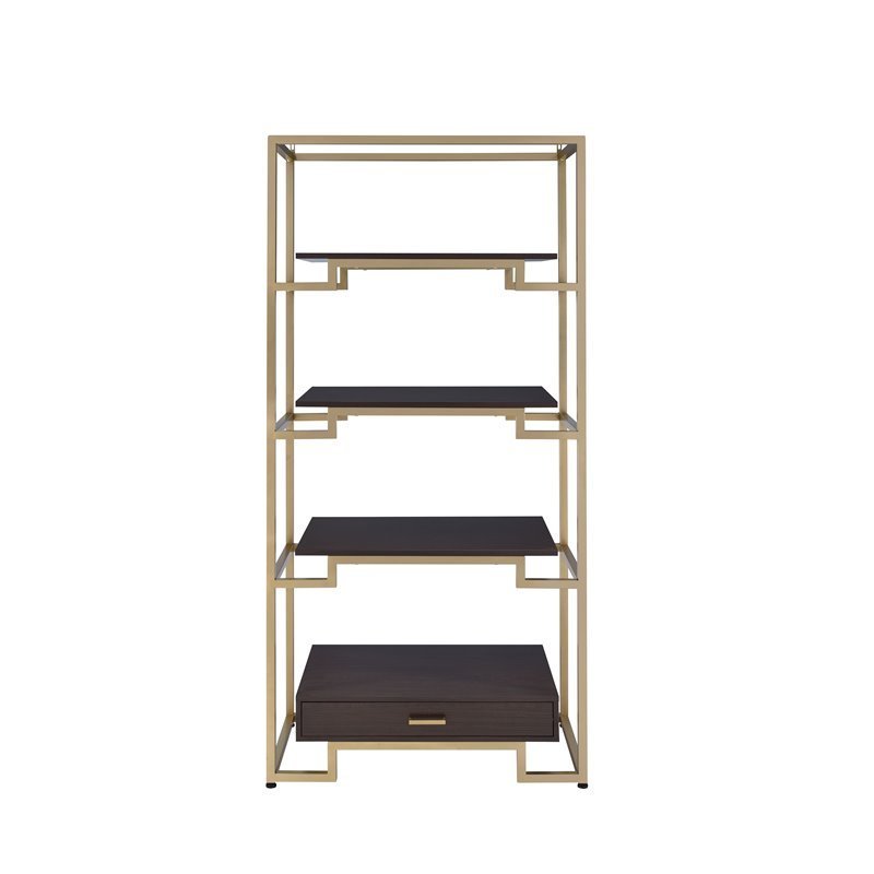 ACME Yumia Bookshelf in Gold  92787