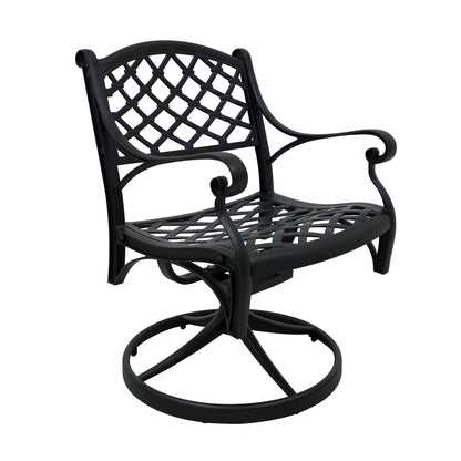 Outdoor cast aluminum patio swivel chair - Set of 1