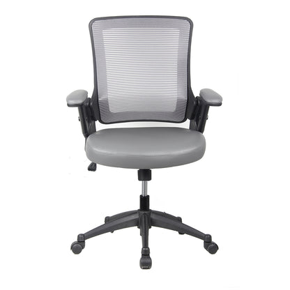 Techni Mobili Mid-Back Mesh Task Office Chair with Height Adjustable Arms, Grey