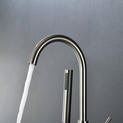 Double Handle Floor Mounted Clawfoot Tub Faucet