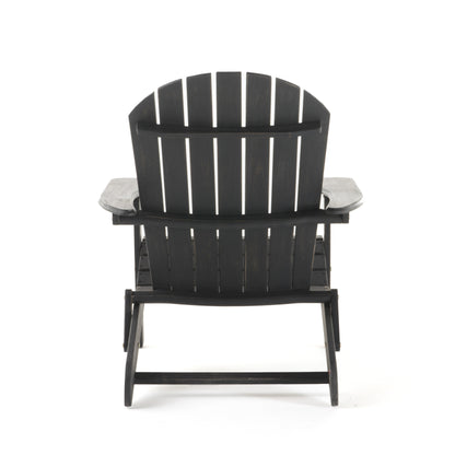 Outdoor Solid Wood Foldable Adirondack DARK GREY Chair