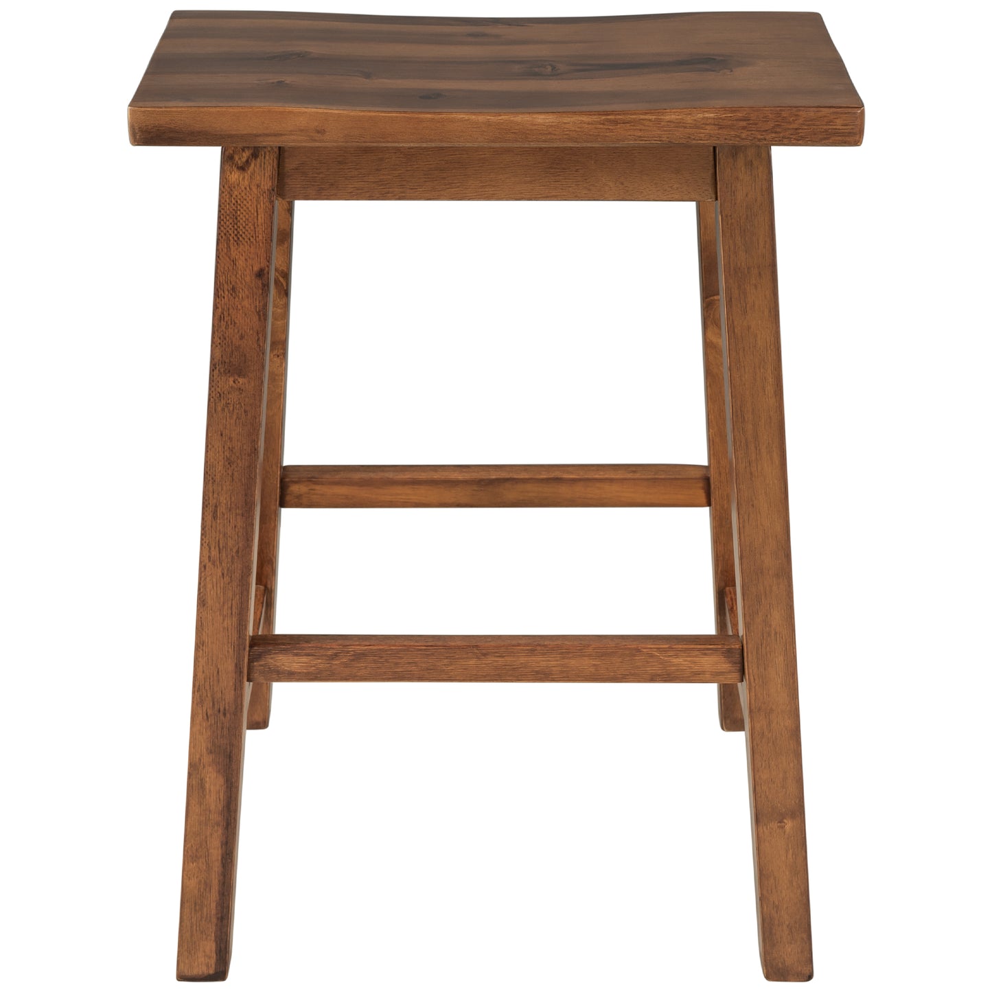 TOPMAX Farmhouse Rustic 2-piece Counter Height Wood Kitchen Dining Stools for Small Places, Walnut