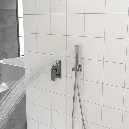 12" Rain Shower Head Systems, Brushed Nickel,Wall Mounted shower