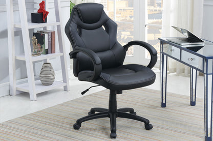 Office Chair Upholstered 1pc Cushioned Comfort Chair Relax Gaming Office Work Black Color