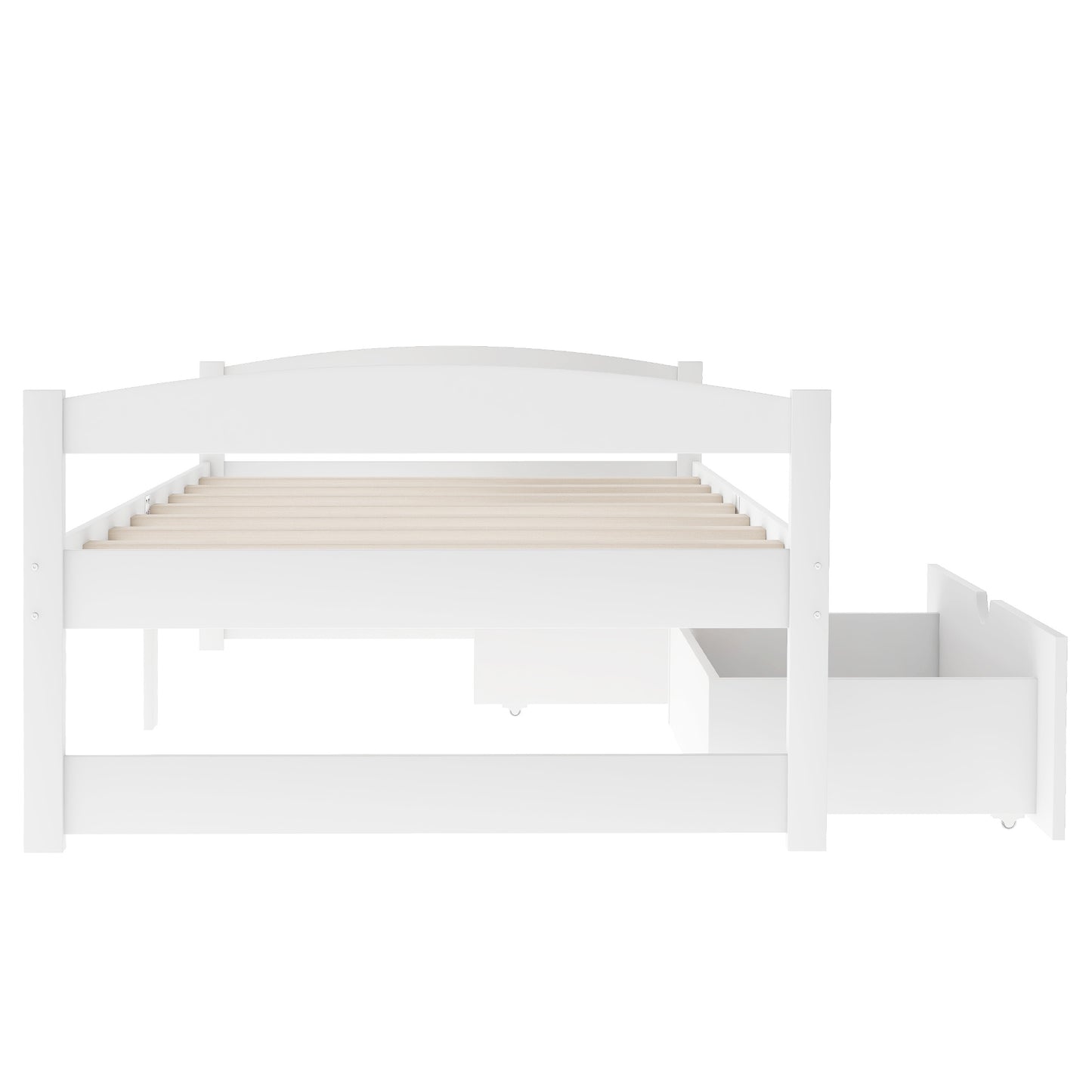 Twin size platform bed, with two drawers, white（New）